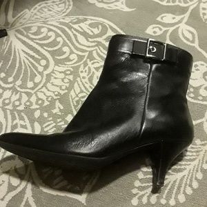 Black Leather Short Boots